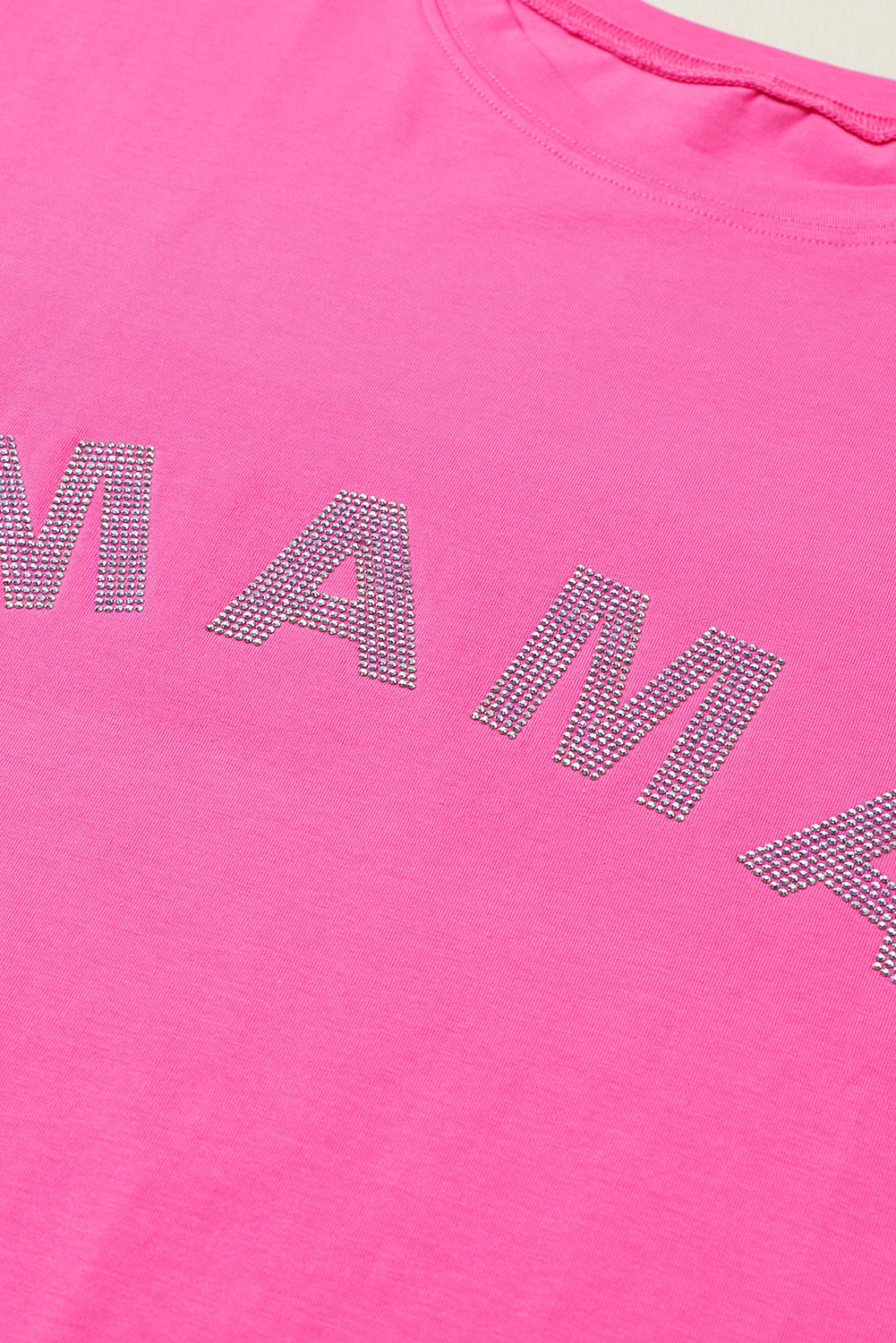 Rhinestone MAMA Relaxed Graphic Tee – Rose Pink