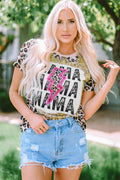 MAMA Lightning Leopard Print Women’s T-Shirt