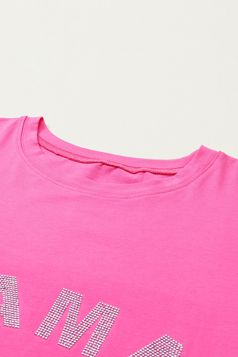 Rhinestone MAMA Relaxed Graphic Tee – Rose Pink