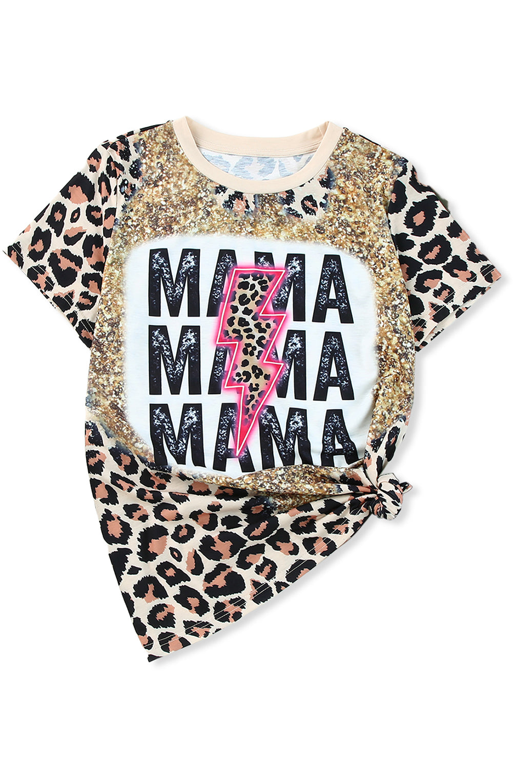 MAMA Lightning Leopard Print Women’s T-Shirt