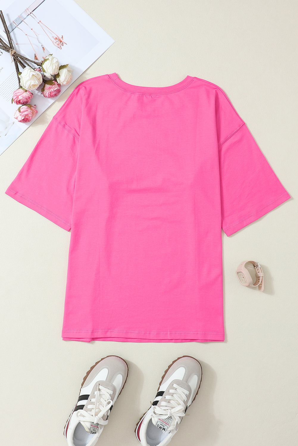 Rhinestone MAMA Relaxed Graphic Tee – Rose Pink
